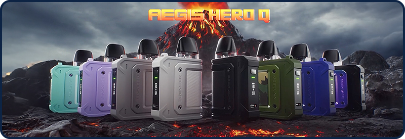 Kit Aegis Hero Q par Geekvape et ses 8 différents coloris.