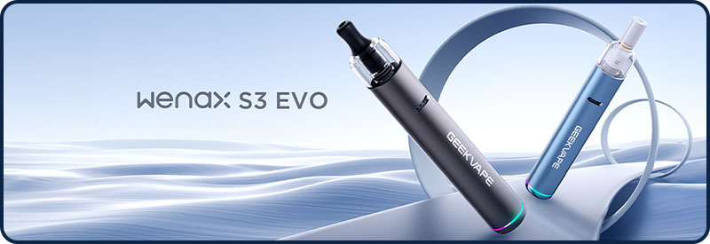 Le kit Wenax S3 Evo en format tube, disponible sur e-liquide-fr.